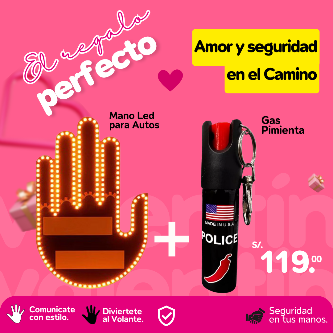 PACK POR EL MES DE LA MUJER: MANO LED + GAS PIMIENTA 🚫🚷