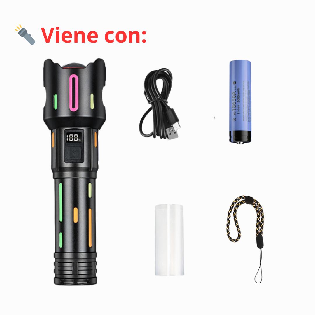 🔦 Linterna Láser LED Multifuncional - ilumina Hasta 200m