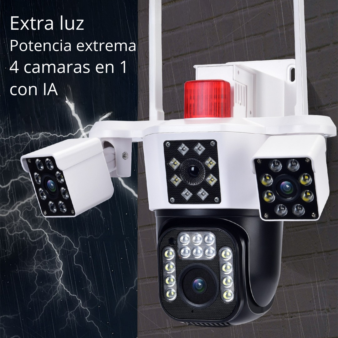 📷 Cámara de Seguridad para Exterior con Triple Lente y Zoom 10X 🔥