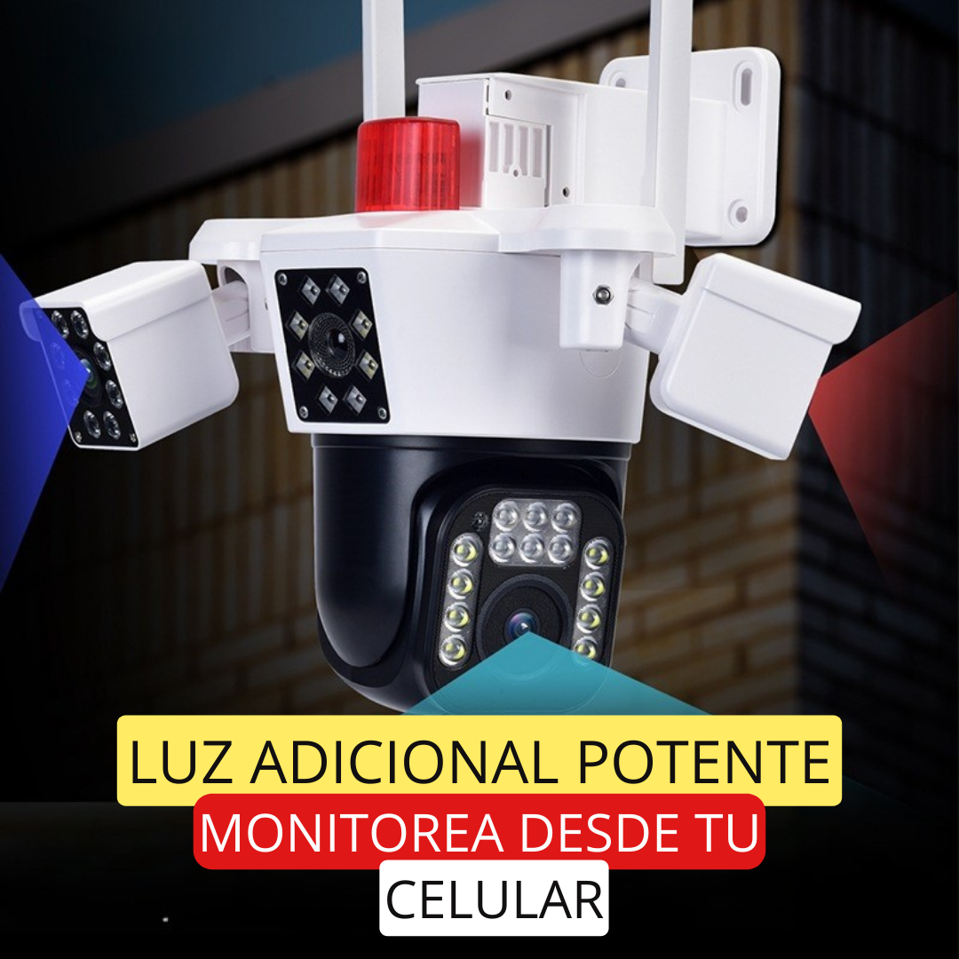📷 Cámara de Seguridad para Exterior con Triple Lente y Zoom 10X 🔥
