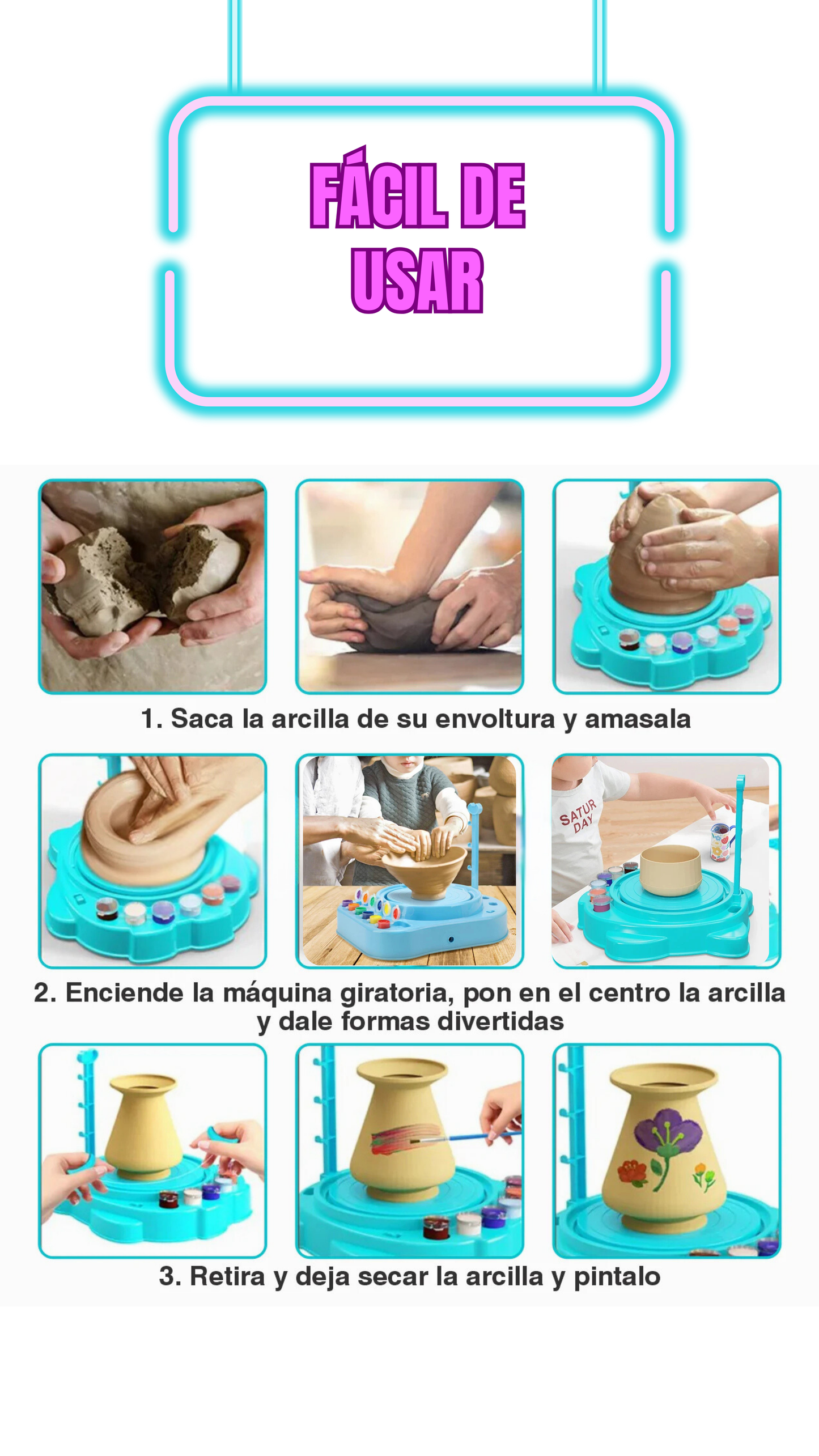 🎨 Máquina para moldear cerámica para niños Kawaii ✨
