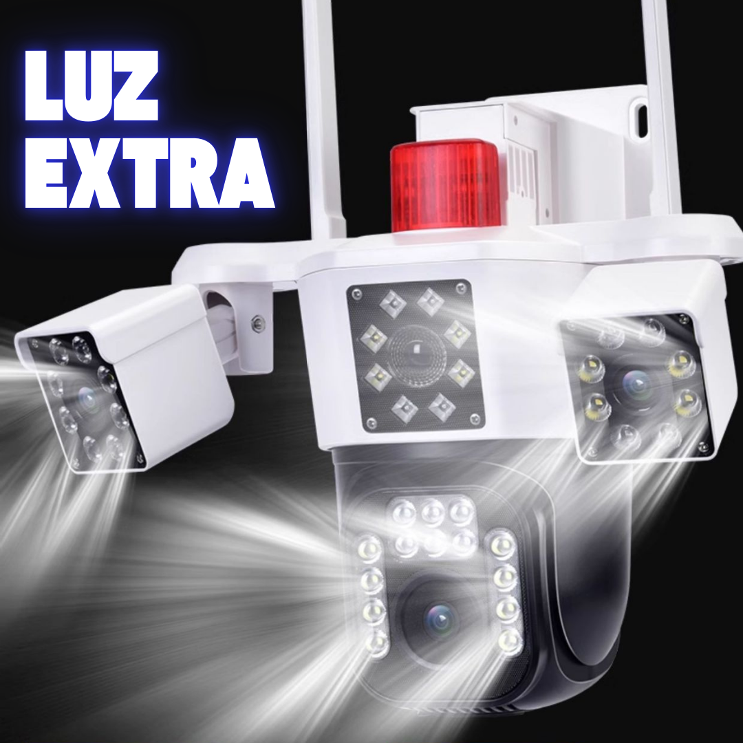 📷 Cámara de Seguridad para Exterior con Triple Lente y Zoom 10X 🔥