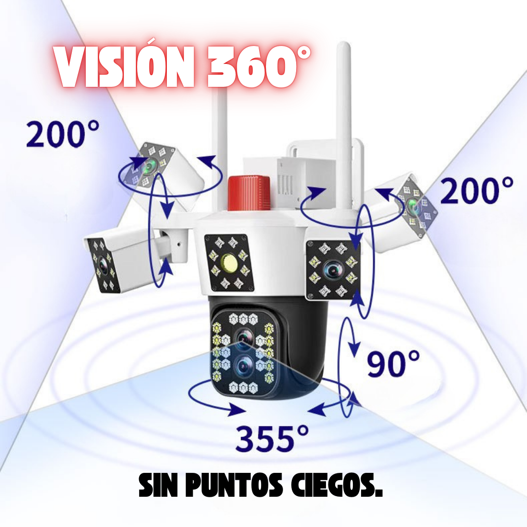 📷 Cámara de Seguridad para Exterior con Triple Lente y Zoom 10X 🔥