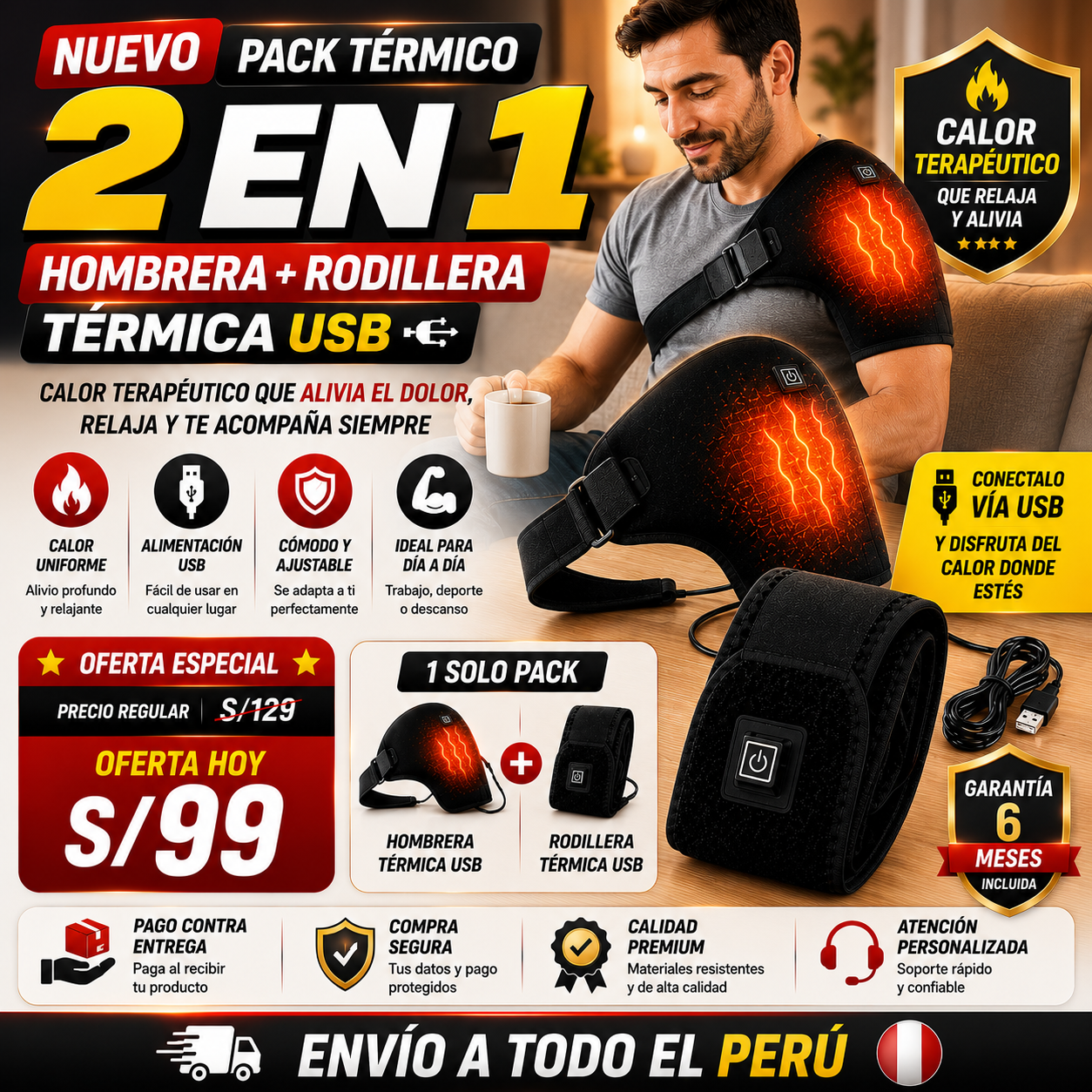 Pack Térmico Hombrera + Rodillera
