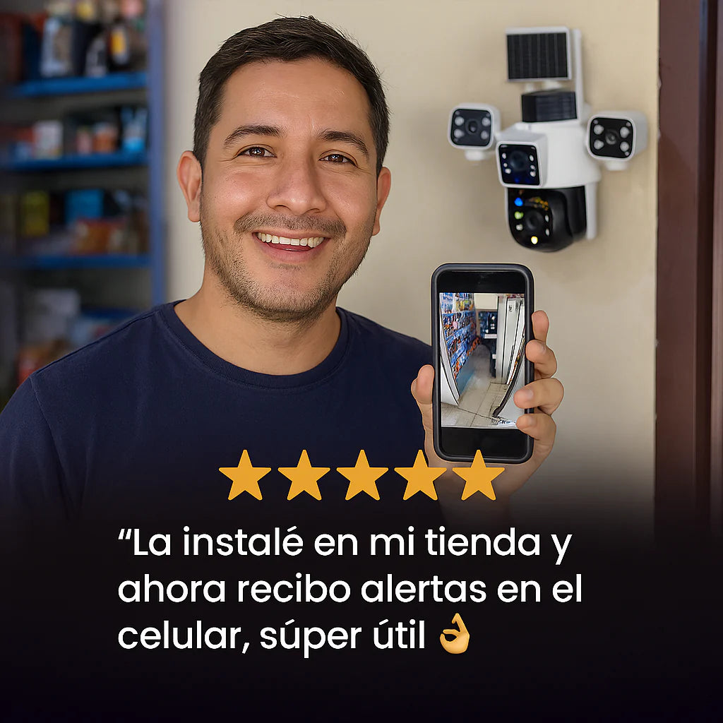 🚨 NUEVA CÁMARA 🎦 TRIPLE LENTE DELUXE+ Doble Panel Solar+ IA
