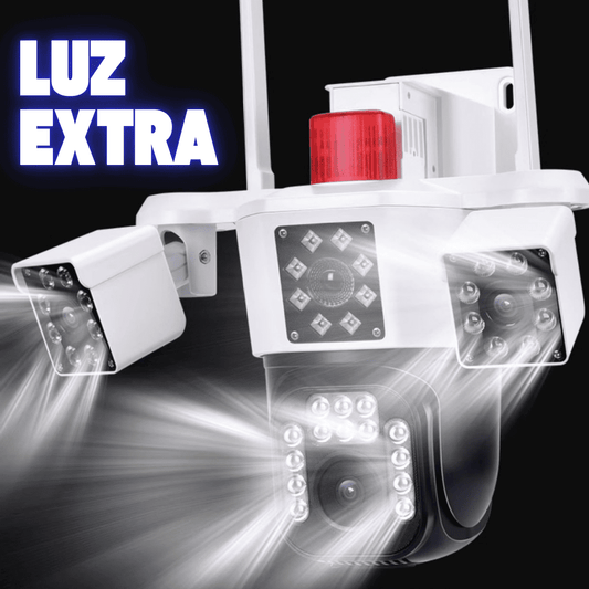 📷 Cámara de Seguridad para Exterior con Triple Lente y Zoom 10X 🔥