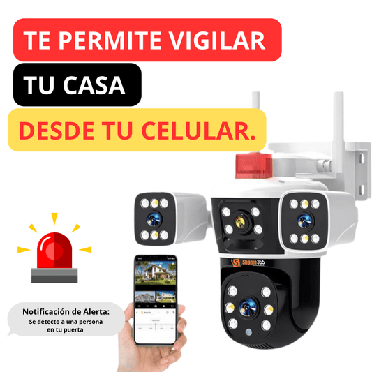 CAMARA TRIPLE LENTE 🚨Vigilante personal: Escucha, habla y protege en tiempo real.