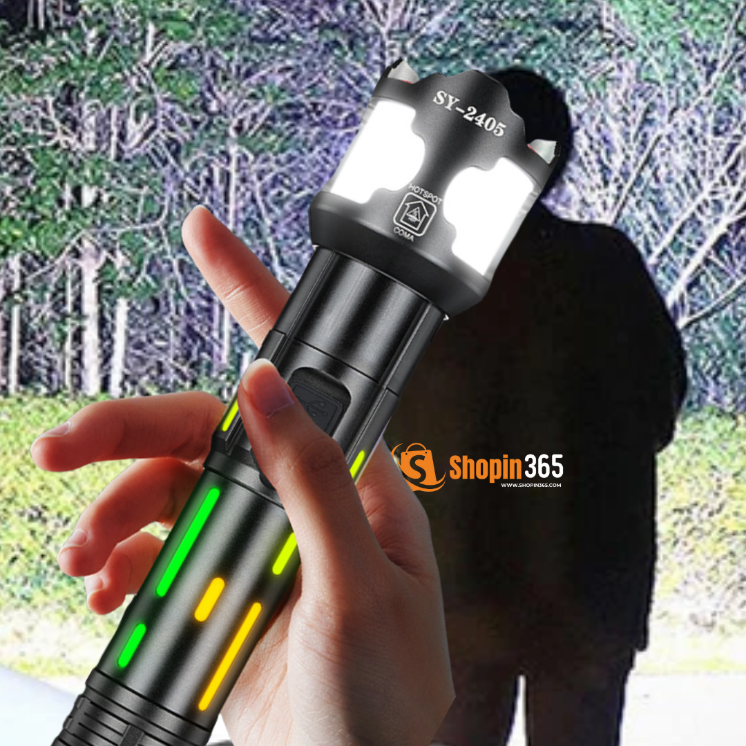 🔦 Linterna Láser LED Multifuncional - ilumina Hasta 200m