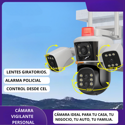 CAMARA TRIPLE LENTE 🚨Vigilante personal: Escucha, habla y protege en tiempo real.