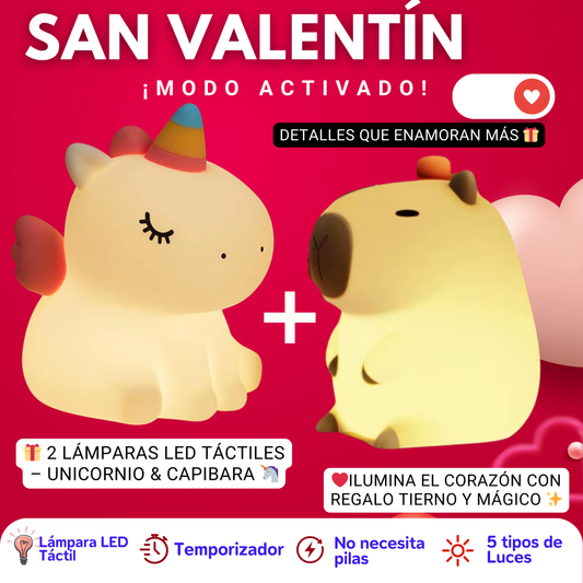 DUO LAMPARA LED: CAPIBARA + UNICORNIO 🦄🥳