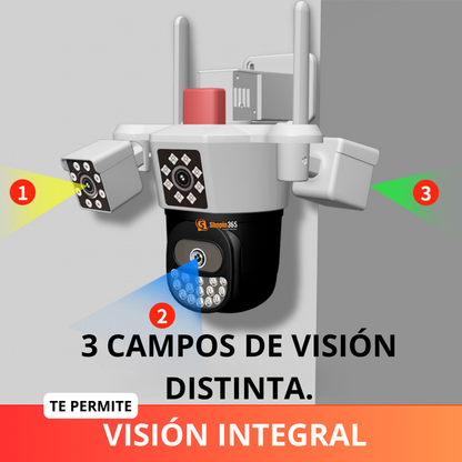 CAMARA TRIPLE LENTE 🚨Vigilante personal: Escucha, habla y protege en tiempo real.