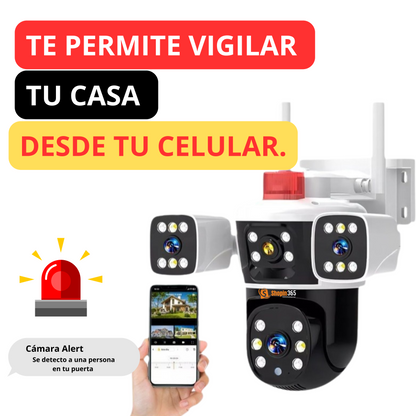 CAMARA TRIPLE LENTE 🚨Vigilante personal: Escucha, habla y protege en tiempo real.