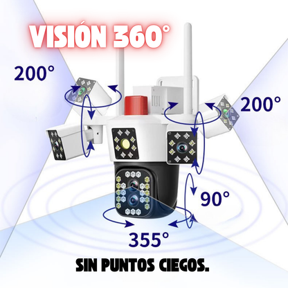 📷 Cámara de Seguridad para Exterior con Triple Lente y Zoom 10X 🔥