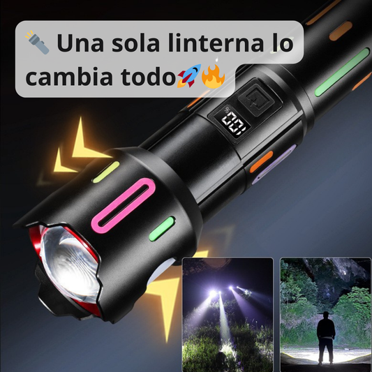 🔦 Linterna Láser LED Multifuncional - ilumina Hasta 200m