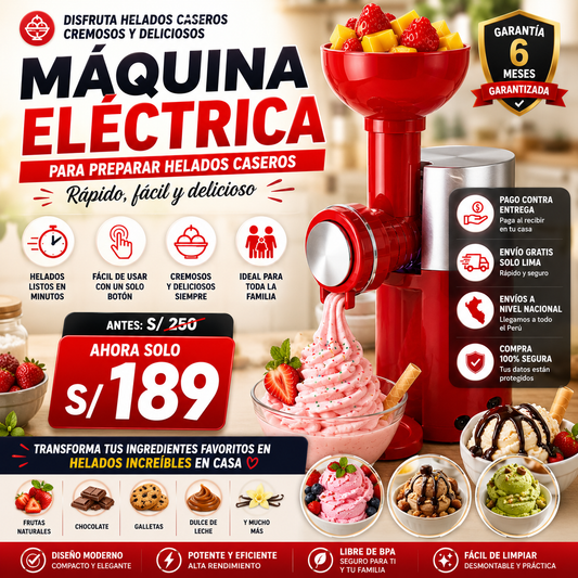 NUEVA MÁQUINA ELÉCTRICA DE HELADOS CASERO