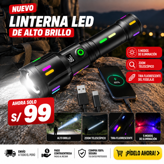 NUEVO PACK LINTERNA 200M + TACTICA 7 EN 1