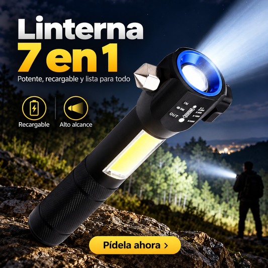 🚨 Linterna Martillo 7 en 1 que Puede Salvar tu Vida ⚡
