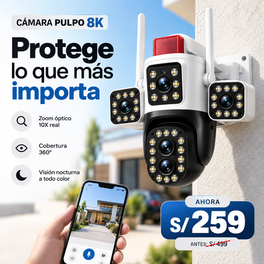 CAMARA TRIPLE LENTE 🚨Vigilante personal: Escucha, habla y protege en tiempo real.