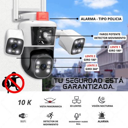 🚨 NUEVA CÁMARA 🎦 TRIPLE LENTE DELUXE+ Doble Panel Solar+ IA