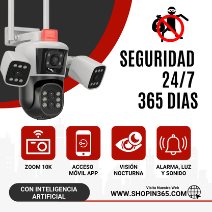 🚨 NUEVA CÁMARA 🎦 TRIPLE LENTE DELUXE+ Doble Panel Solar+ IA