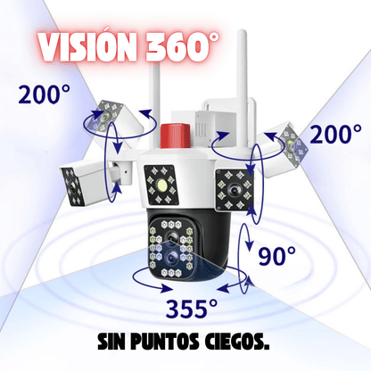 📷 Cámara de Seguridad para Exterior con Triple Lente y Zoom 10X 🔥