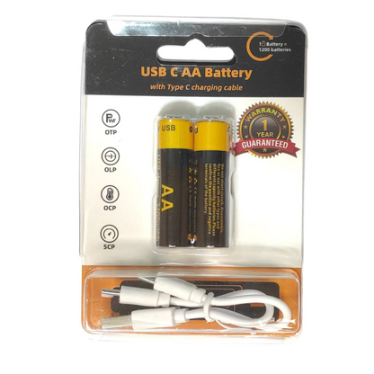 🔋Pila Recargable AA con USB Tipo C